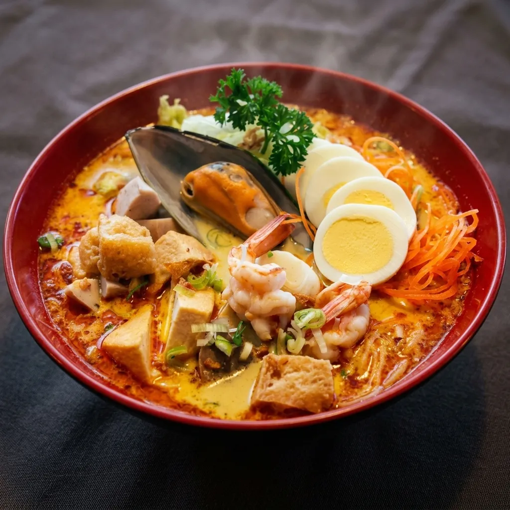 Special Laksa coconut curry noodle soup at Mamak Dang in NE Calgary, AB